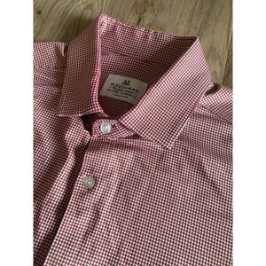 Mizzen + Main Men XXL Standard Fit Red Gingham‎ CheckLong Sleeve Shirt